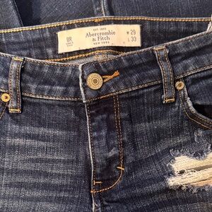 Abercrombie & Fitch Distressed Dark Blue Jeans Size 8  29 Boot
